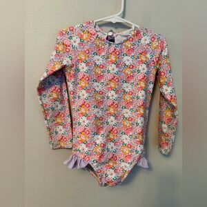 Minnow Floral Long Sleeve Kids Swimsuit